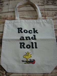 SNOOPY・スヌーピー^,,._Rock and Roll*帆布トートバッグ(rockin