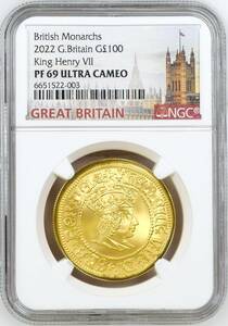 2022年 イギリス 英国君主 ヘンリー7世 100ポンド 1オンス プルーフ 金貨 1oz NGC PF69 ULTRA CAMEO アンティークコイン