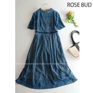 ローズバッド ROSE BUD ★大人素敵♪刺繍レースウエスト切替えロング丈ワンピース