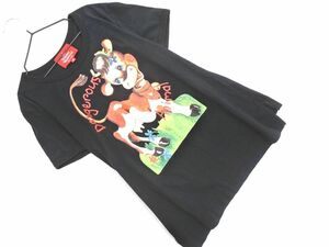 ネコポスOK ヴィヴィアンウエストウッドレッドレーベル 牛 プリント Tシャツ size02/黒 ■◆ ☆ edb7 レディース