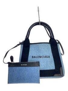 BALENCIAGA◆トートバッグ/コットン/インディゴ/カバス