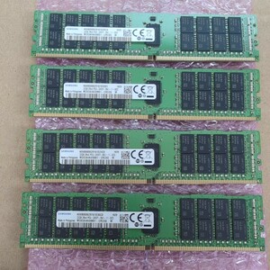 【4枚/計128GB】Samsung DDR4 32GB 2400MHz ECC Registered サーバー用 32GB 2R×4 PC4-2400T-RA1-DC0 reg 動作品