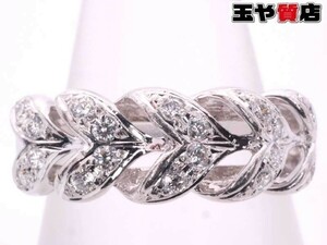 ミキモト 美品 ダイヤ 0.24ct デザイン リング 16号 pt950 プラチナ