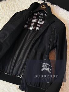 G13【春ブルゾン】定価10万 超美品●BURBERRY BLACK LABEL●都会的スポーティー●ホースマーク●トレンチコート●メンズ バーバリーコート