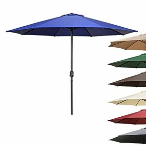270CM Utdoor 傘キャノピー、ガーデンパラソル傘、クランクハンドル付き雨防風傘 日傘 (ダークグリーン