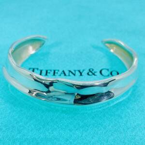 【美品】 ヴィンテージティファニー リーフ カフバングル シルバーブレスレット TIFFANY&Co. ★659