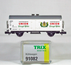 MINITRIX #91082 ＤＢ（旧西ドイツ国鉄）Ｉｃｈｑｒｓ３７７型冷蔵車 DORTMNDER-UNION（ドルトムンダーウニオン）