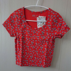 【新品未使用】ユニクロ ポール&ジョー 半袖 花柄 Tシャツ UT 赤 S