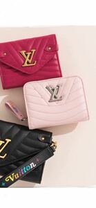 1週間使用.＊超美品.LOUIS VUITTON 直営店購入ルイヴィトン M10127ニューウェーブ ジプト コンパクトウォレット ミニ財布 ピンク証明有り