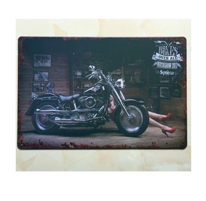 K276 新品●ブリキ看板 アメリカン雑貨 バイク アメリカ USA おしゃれ かっこいい 美女 ハーレー アンティーク ビンテージ