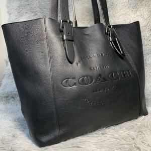 ほぼ未使用 A4収納可能 COACH コーチ トートバッグ バック ハドソン 肩掛け可能 ハンドル調整可能 カバン レザー ショルダーバッグ メンズ