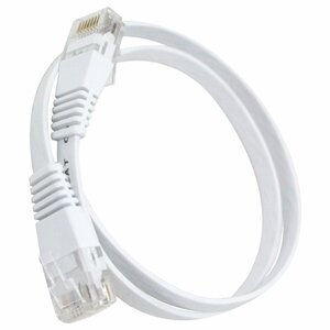 CAT6 カテゴリ6 薄型スーパーフラット LANケーブル 0.5m/50cm ホワイト パソコン インターネット PC Wi-Fi WiFi ルーター 無線 有線 配線