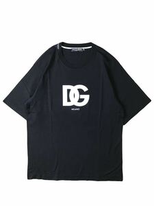 (D) DOLCE&GABBANA ドルチェ&ガッバーナ DGロゴプリント 半袖 Tシャツ 44 ブラック