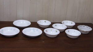 中古品☆ＨＯＹＡ☆ＣＯＲＥＬＬＥ☆ＭＯＧＡ☆プレート☆中鉢☆９点まとめ売り☆４０４Ｓ４－Ｊ１４３２３