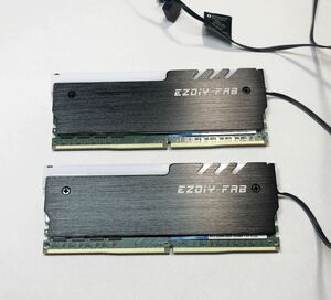 【中古】Crucial デスクトップ メモリDDR4 3200MHz （8GB 2枚組 計16GB） + EZDIY-FAB RAM 冷却 ARGBメモリヒートシンク
