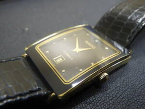 RADO ラドー フローレンス 腕時計 クォーツ 160.3605.2N デイト GP レザー ブラック ゴールド ボーイズ