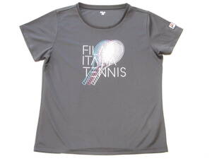 FILA★黒のラケットプリント半袖Tシャツ　レディースXL　フィラ