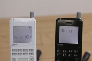 【NTT】 αA1 コードレス電話機２点セット（A1-DCL-PS-1）白黒 2016年製　現状品　管ざ6050