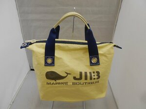 【JIB　MARINE BOUTIQUE】ジブ　マリンブティック　ハンドバッグ　クリーム×ネイビー　ナイロン　SY02-D4W