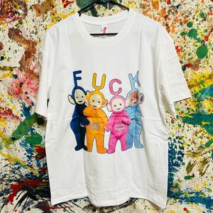 FUCKIN テレタビーズ Tシャツ 半袖 メンズ 新品 個性的 白 ホワイト ティーシャツ XL ２XL