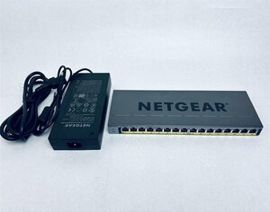 ＜中古Sランク 清掃済 美品＞NETGEAR GS116PP PoE+(183W)対応 ギガビット16ポート アンマネージスイッチ 送料無料 領収書発行