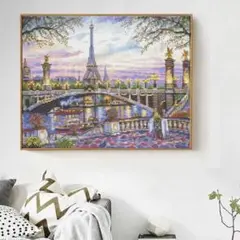 ダイヤモンドアートキット-38 x 50 cmパリの思い出ダイヤモンド絵画キット