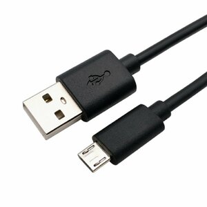 【vaps_3】MicroUSBケーブル 《1m》 《ブラック》 1A USB(A)オス - USB(Micro-B)オス データ転送 充電ケーブル 送込