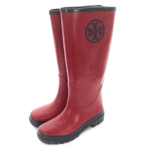 トリーバーチ TORY BURCH レインブーツ ラバーブーツ 長靴 ロングブーツ US5 22cm 赤 レッド