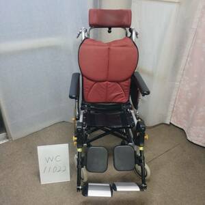 (WC-11022)訳あり処分価格【中古】松永製作所 オアシス OS-12TRS S&E付 リクライニング介助式車椅子