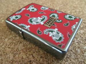 ZIPPO 『TAKEO KIKUCHI 菊池武夫』2002年3月製造 メンズ 英国風 トラディショナル ペイズリー柄 オイルライター ジッポ 廃版激レア