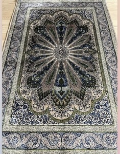 百貨店展示品　Negin Mashhad Helel工房　シルク100％ 最高峰225万ノット　イラン産　手織り 高級ペルシャ絨毯 101×152cm　#14