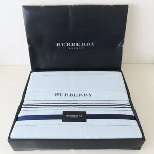 K05-09 BURBERRY バーバリー ロゴ タオルケット ブルー