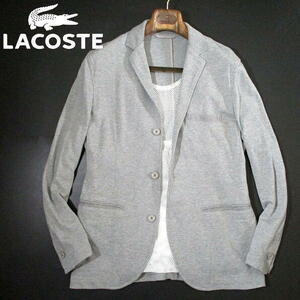 春夏▼ 美品！ ラコステ　鹿の子　ピケ　テーラードジャケット　グレー　LACOSTE　4　Lサイズ　メンズ　ピケ