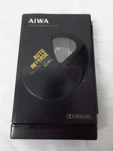 y5512 AIWA カセットプレイヤー HS-PL10 電池ケース付き　ステレオカセット　REMOTE　アイワ　ジャンク　現状品