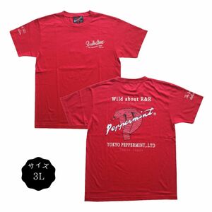 Tシャツ ロカビリーファッション ブランド メンズ おしゃれ 半袖 BACK COBRA TEE 3 RSN-3434 赤 サイズ3L