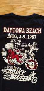 SALE! 送料込★東洋　Indian Motorcycle インディアンモーターサイクル　IM68866 DAYTONA BEACH 長袖Ｔシャツ　BIKE WEEK バイカー　黒　XL