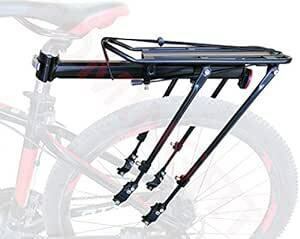 COMINGFIT 調節可能な自転車荷物貨物ラック、超強力なアップグレード自転車荷物キャリア、80kgの重さをサポートするための