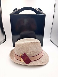 【１円スタート】未使用 ボルサリーノ Borsalino 中折れ帽 ハット 中折れハット ストローハット