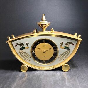 日本美術時計/日進時計製 Ｎマーク 手巻き式 ゼンマイ式 置時計 動作未確認 アンティーク レトロ 当時物