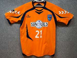 ヒュンメル hummel サッカー 横浜FC USED傷あり 半袖 ユニフォーム プラクティスシャツ SIZE:O カラー:オレンジ系 GOOD!