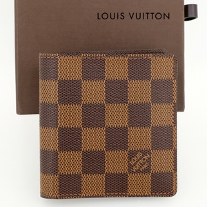 【新品同様】LOUIS VUITTON ルイヴィトン ポルト ビエ・6カルト クレディ 二つ折り財布（小銭入れなし）ダミエ N61666 箱 保存袋