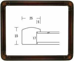 水彩用額縁 木製フレーム 半丸水彩 サイズF10号