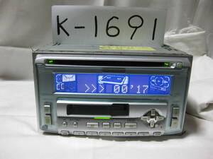 K-1691　Carrozzeria　カロッツェリア　FH-P414　2Dサイズ　CD&カセットデッキ　故障品