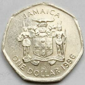 海外コイン　ジャマイカ 1ドル　1996年