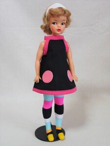 Doll Dressing*ハンドメイド タミーちゃんサイズお洋服セット人形/アウトフィット/衣装/ワンピース黒/タイツ/ドレス/ドール服/レトロ/tammy