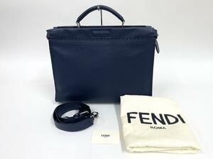 極美品! FENDI セレリア ピーカブー モンスター ビジネスバッグ ネイビー