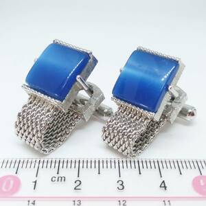 CW51 カフリンクス カフス ボタン シルバー ラップアラウンド Wrap Cufflinks ベルト メッシュ チェーン SWANK 刻印入り 