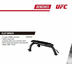 ■UFC フラット ベンチ　UFC-BFID-5404　トレーニングマシン/フィットネス /ジム/シットアップベンチ筋トレ腹筋背筋【D0112Z7BH】