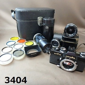 FK-3404◆ミノルタ　SRT 101 レンズなど付属多数まとめて　ヴィンテージカメラ　簡易動作OK　20240508
