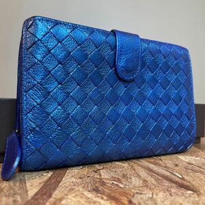 ★【美品！希少！】 BOTTEGA VENETA ボッテガヴェネタ イントレチャート 二つ折り　　長財布　男女 バイカラー　コンパクト